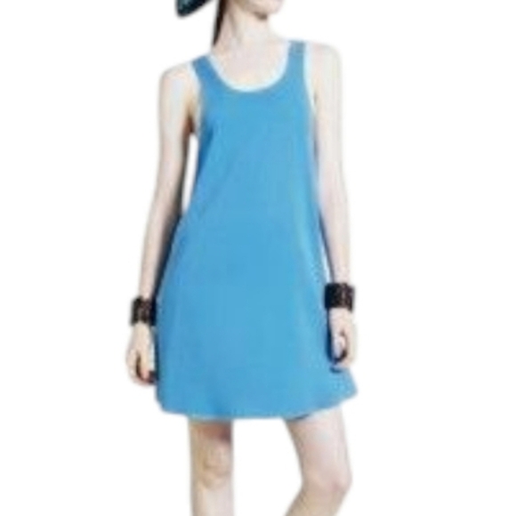 Alice + Olivia Haylen Triangle Back Dress Women's S Silk Malibu Blue Fairy Y2K - Picture 3 of 12